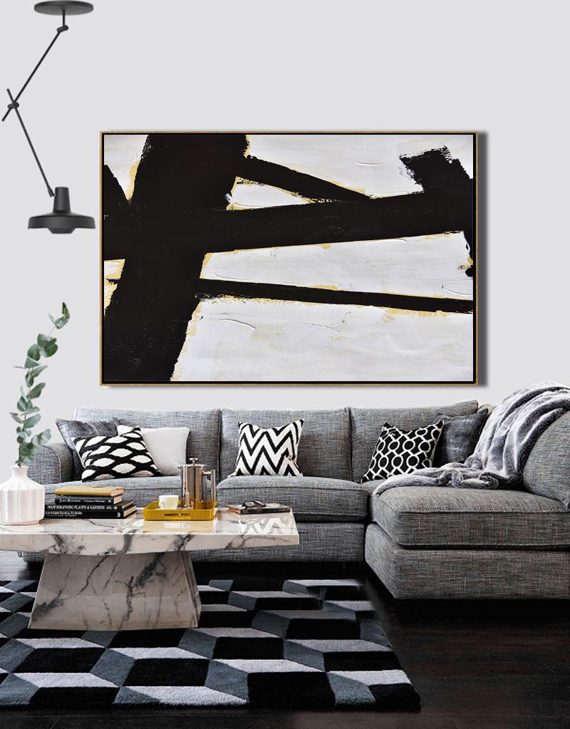 Horizontal Palette Knife Minimalist Art #C3Z